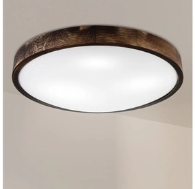 Brilagi - Plafoniera CARVALHO SLIM SMOKEY 3xE27/60W/230V rovere, diam. 47,5 cm