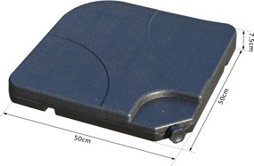 Base per Ombrellone da Giardino 60 Kg a Croce in Plastica 50x50x7.5 cm...