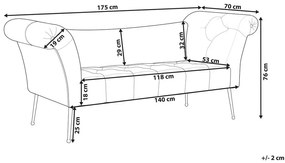 Chaise longue in velluto grigio chiaro NANTILLY Beliani