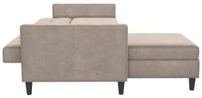 Divano angolare beige in velluto Hartford - Støraa