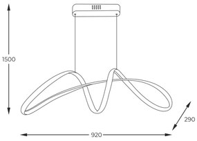 Zuma Line 20026P-GD - Lampadario LED a sospensione con filo FERMI LED/50W/230V 3000/4000/6000K