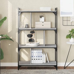 Libreria Grigio Sonoma 4 Ripiani 76x32x123 Cm Legno Multistrato /
