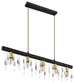 Globo 15532-5HB - Lampada a sospensione su cavo KIRA 5xE14/40W/230V nera