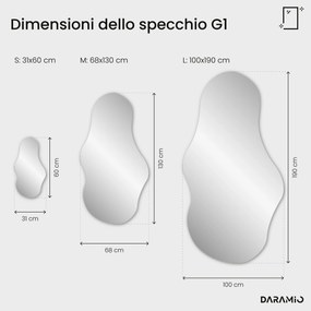 Specchio ondulato con luce LED G1