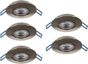 Eglo 300194 - Set 5x faretti LED da incasso GEDREZ LED/4,9W/230V Ø 9 cm cromo