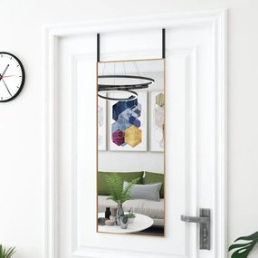 Specchio da Porta in Vetro e Alluminio disponibile in varie dimensioni, 40 x 100 cm / Oro