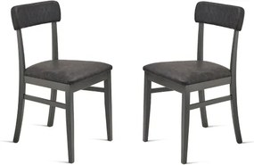 Sedia in ecopelle Nera con struttura in legno LIPSIA 2 sedie