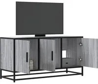 Mobile TV Grigio Sonoma 100x35x50 cm Legno Multistrato Metallo 848832