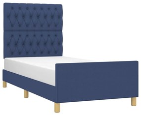 Giroletto senza materasso blu 90x190 cm in tessuto