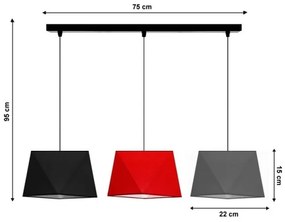 Lampadario a sospensione con filo DIAMENT 3xE27/60W/230V