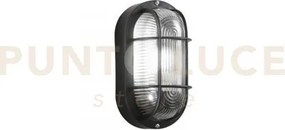 Plafoniera turtle nera ovale 1 luce attacco e27 ip54 12x10,5x20,5cm