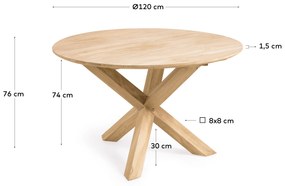 Kave Home - Tavolo rotondo da esterno Teresinha in legno massello di teak Ã˜ 120 cm