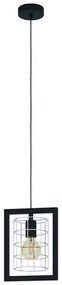 Lampadario Moderno Jubily nero paralume grigio zincato E27 EGLO