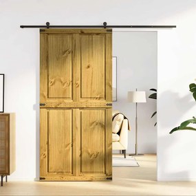 Porta Per Granaio Corona 100x210 Cm İn Legno Massello Di Pino /