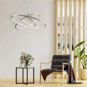 Lampadario LED a sospensione con filo LEA LED/60W/230V 4000K diametro 80 cm cromo