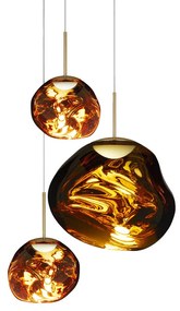 Tom Dixon - Melt Trio Rotondo Lampada LED a Sospensione Oro Tom Dixon