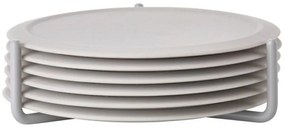 Sottobicchieri in silicone grigio chiaro in set da 6 con supporto Singles - Zone