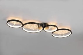Groovy plafoniera led  37w 4600lm, 3000k 4 cerchi con decori gemme ...