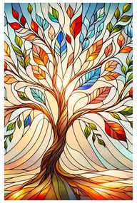 Quadro su tela – Albero della vita con foglie multicolori
