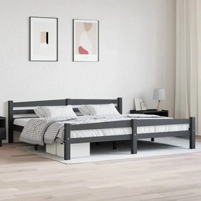 Giroletto Senza Materasso Grigio Scuro 200x200 Cm Legno Pino /