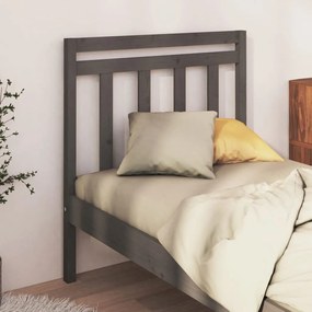 Testiera Per Letto Grigia 81x4x100 Cm İn Legno Massello Di Pino /