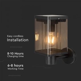 Lampada solare da parete LED esterna con sensore LED/2,5W/3,7V 3000K IP54