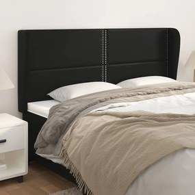 Testiera Ad Orecchio Nera 203x23x118/128 Cm İn Similpelle /