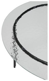 Tavolino rotondo nero con piano in vetro ø 80 cm Orbit - Hübsch