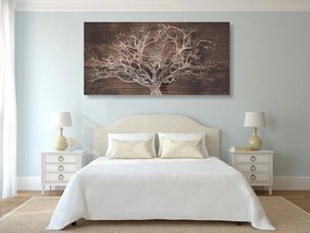 Quadro su tela – Albero su sfondo di legno