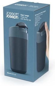 Tazza da viaggio blu scuro-antracite 450 ml Sipp - Joseph Joseph