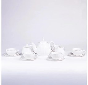 Set da caffè in porcellana, 15 pezzi, bianco