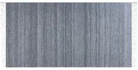 Tappeto in PET riciclato colore grigio con frange 80 x 150 cm interno esterno