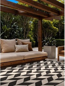 Tappeto da interno/esterno nero/color crema 160x230 cm Haringey Terrick – Ted Baker