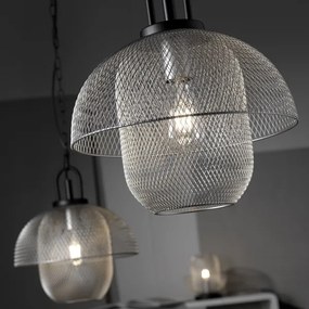 ONLI - Lampadario a sospensione con catena ZAIR 1xE27/22W/230V nero/argento