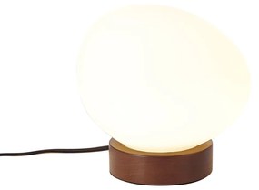 Lampada da tavolo Japandi in legno con vetro opale - Sally