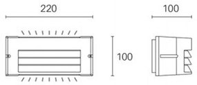 Applique Da Esterno Moderna Kobe Alluminio E Termoplastica Grigio Led 10W 4000K