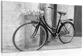 Quadro su tela – Bicicletta rustica in bianco e nero