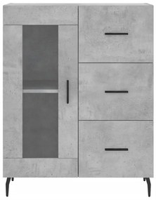 Credenza grigio cemento 69,5x34x90 cm in legno multistrato