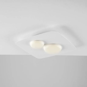 Plafoniera Moderna Led Integrato 33x33 Metallo e Alluminio Bianco Serie Megan