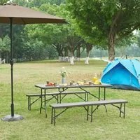 Tavolo da Picnic Lillestrm Pieghevole 180 x 75 x 72 cm Marrone Effetto Legno pro.tec