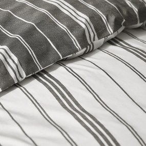 Set copripiumino e federa bianco e nero per letto matrimoniale 3 pezzi 200x200 cm Harbour Stripe – Catherine Lansfield