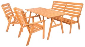 Set da pranzo da giardino in legno massiccio per 4 persone Sylva - Rojaplast