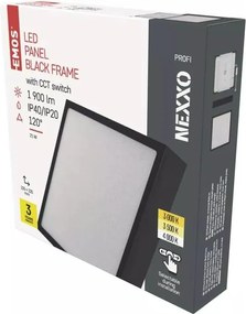 Nero opaco Plafoniera LED 22,5x22,5 cm Nexxo - EMOS