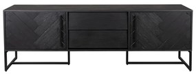 Tavolo TV nero in legno esotico 180x60 cm Class - Dutchbone