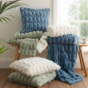 Cuscino decorativo in micropile 50x50 cm Carved Fur – Bianca