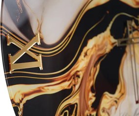 Orologio da parete in vetro temperato stampa effetto marmo oro D60 cm - BRYT