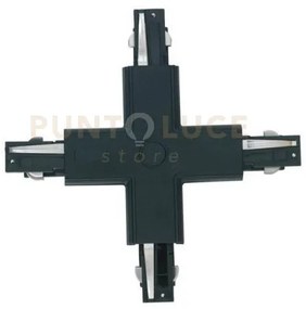 Led-track-x nero connessione a croce nera per binario 18,1x18,1x3,4cm