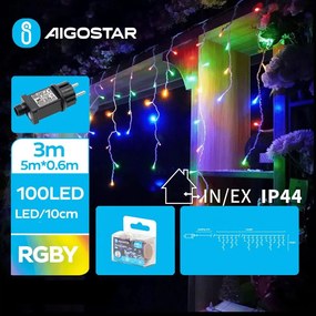 Aigostar - LED da esterno catena 100xLED/8 funzioni 8x0,6m IP44 multicolore