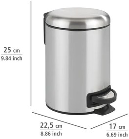 WENKO 22829100 - Cestino LEMAN 17x25 cm in acciaio inossidabile satinato/nero