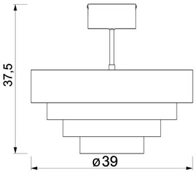 Lampadario a plafone RINGS 1xE27/15W/230V grigio